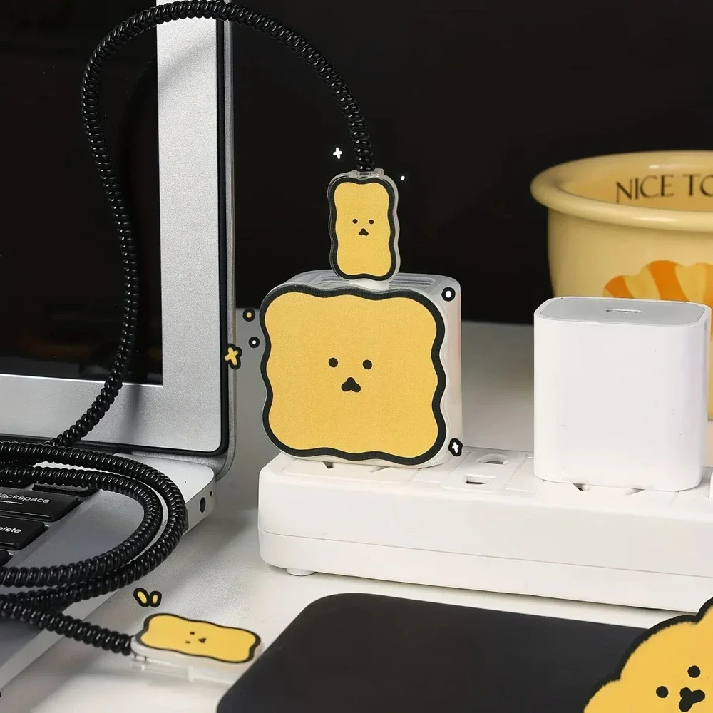 Cute Yellow Face iPhone CHarger Protector P28